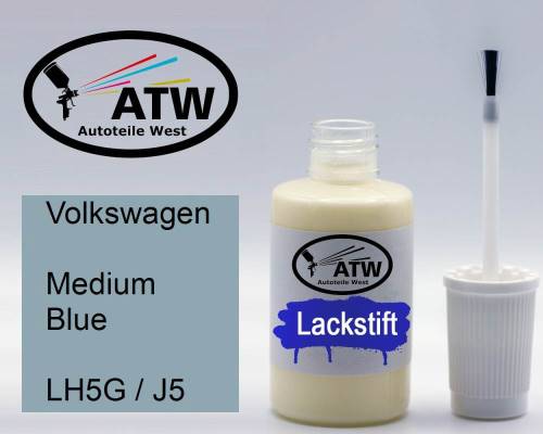 Volkswagen, Medium Blue, LH5G / J5: 20ml Lackstift, von ATW Autoteile West.